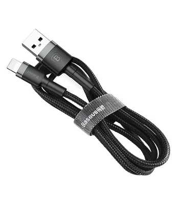 Дата кабель Baseus Cafule Lightning Cable 1.5A (2m) Сірий / Чорний