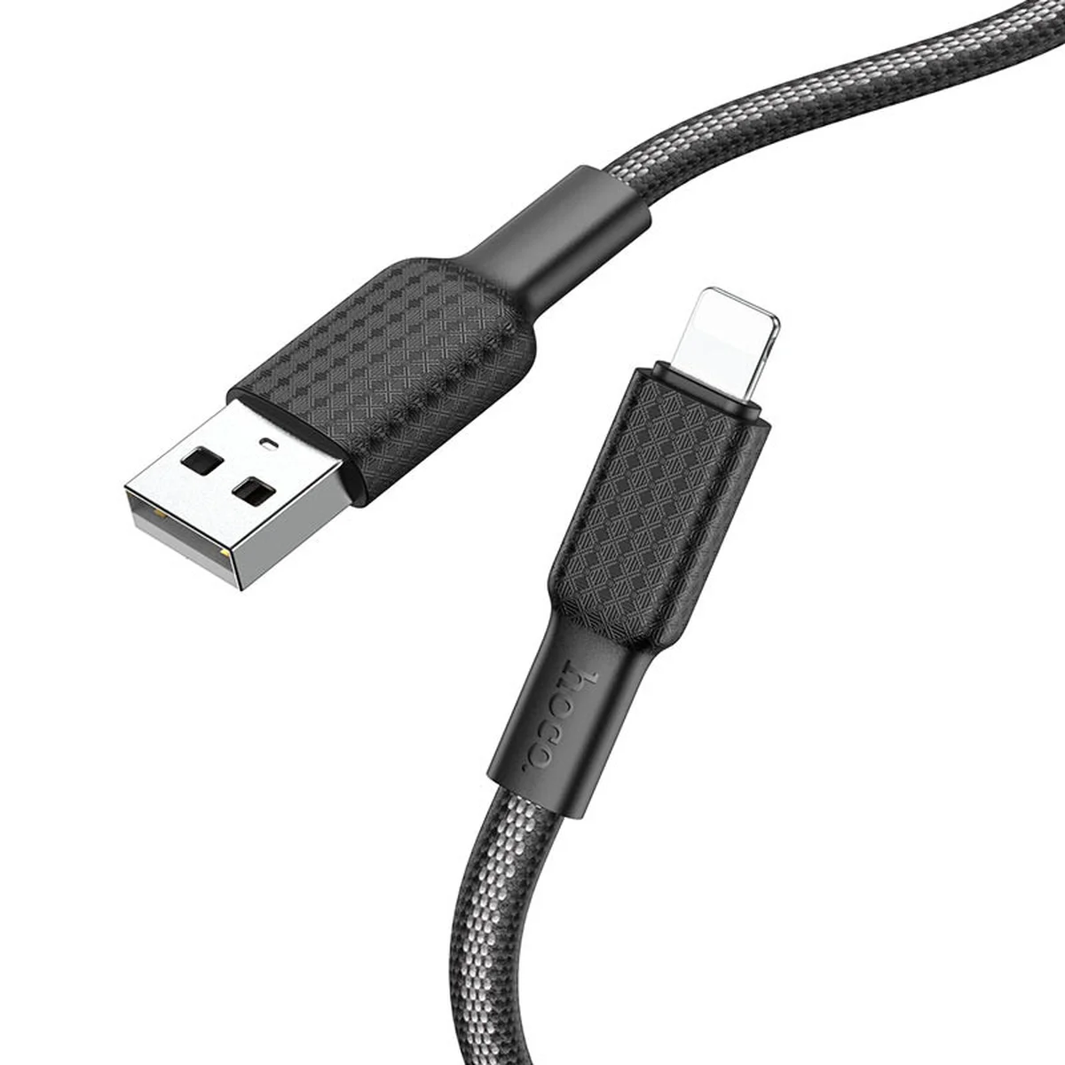 Дата кабель Hoco X69 Jaeger USB to Lightning (1m) Black / White