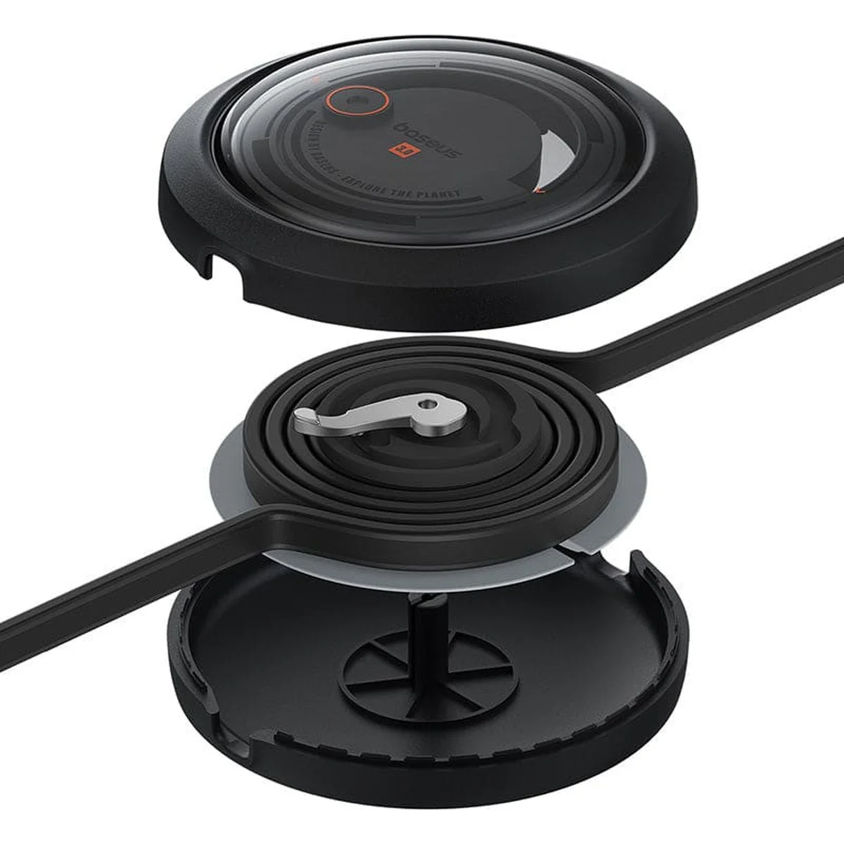 Дата кабель Baseus Free2Draw Retractable Crystal Fast Charging 3in1 100W (1.1m) (P10368700111-03) Cluster Black