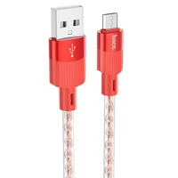 Дата кабель Hoco X99 Crystal Junction USB to MicroUSB (1.2m) Red