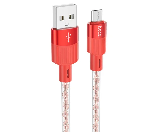 Дата кабель Hoco X99 Crystal Junction USB to MicroUSB (1.2m) Red