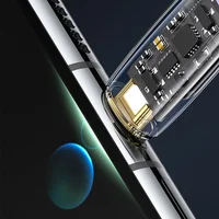 Дата кабель USAMS US-SJ591 Type-C to Type-C PD 100W Transparent Digital Display Cable (2m) Black