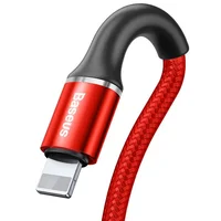 Дата кабель Baseus Halo Data Lightning 2.4A (0.5m) Red