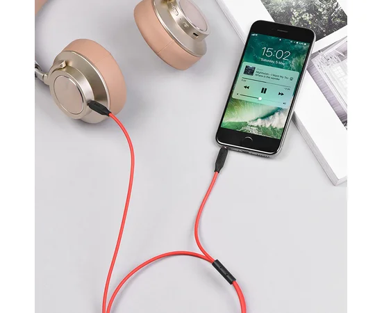 Аудио кабель Aux Hoco UPA12 With Mic (1m) Черный