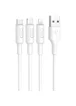 Дата кабель Hoco X25 "Soarer" 3in1 Lightning -MicroUSB-Type-C Белый