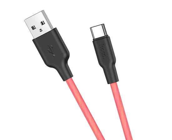 Дата кабель Hoco X21 Plus Silicone Type-C Cable (2m) Black / Red