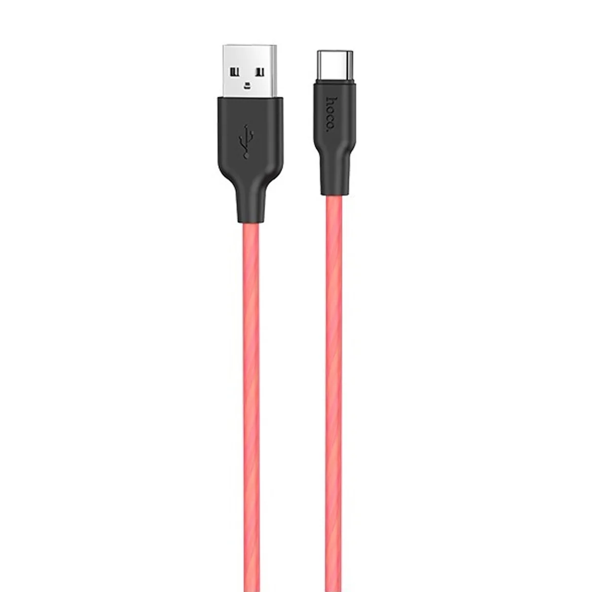 Дата кабель Hoco X21 Plus Fluorescent Silicone Type-C Cable (1m) Червоний