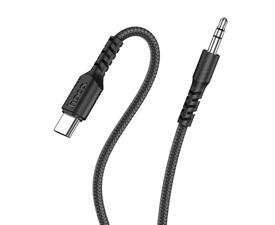 Аудио кабель Aux Hoco UPA17 (AUX 3.5 to Type-C) (1m) Черный