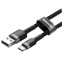 Дата кабель Baseus Cafule Type-C Cable 3A (1m) Чорний / Сірий