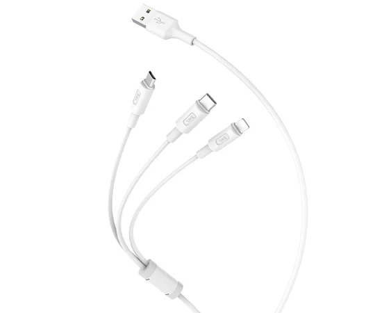 Дата кабель Hoco X25 "Soarer" 3in1 Lightning -MicroUSB-Type-C Белый