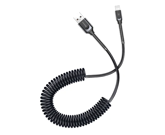 Дата кабель Baseus Double Spring (компактный) USB to Lightning 2A (1m) Серый