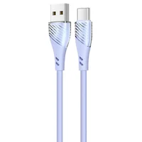 Дата кабель Usams US-SJ494 U65 Liquid Silicone USB to Type-C 3A 1m Блакитний