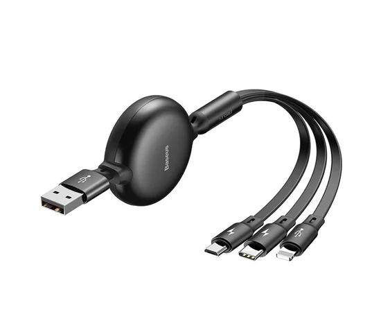 Дата кабель Baseus Little Octopus 3-in-1 3.5A (1.2m) (CAMLT-ZY) Черный