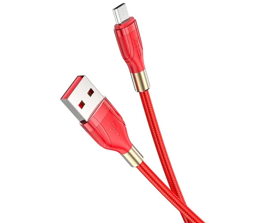 Дата кабель Hoco U92 "Gold collar" MicroUSB (1.2 m) Красный