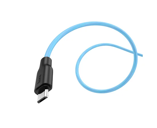 Дата кабель Hoco X21 Plus Silicone MicroUSB Cable (1m) Black / Blue
