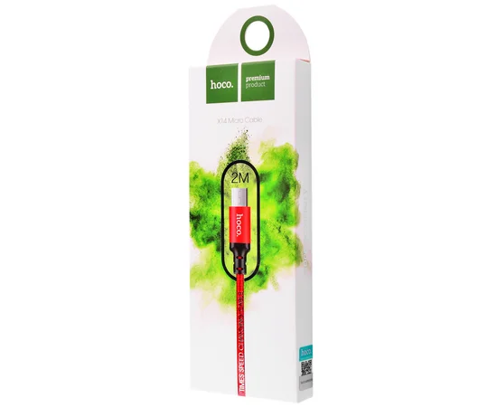 Дата кабель Hoco X14 Times Speed Micro USB Cable (2m) Красный / Черный