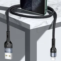 Дата кабель Usams US-SJ448 U55 Aluminum Alloy Braided USB to Lightning (1m) Black