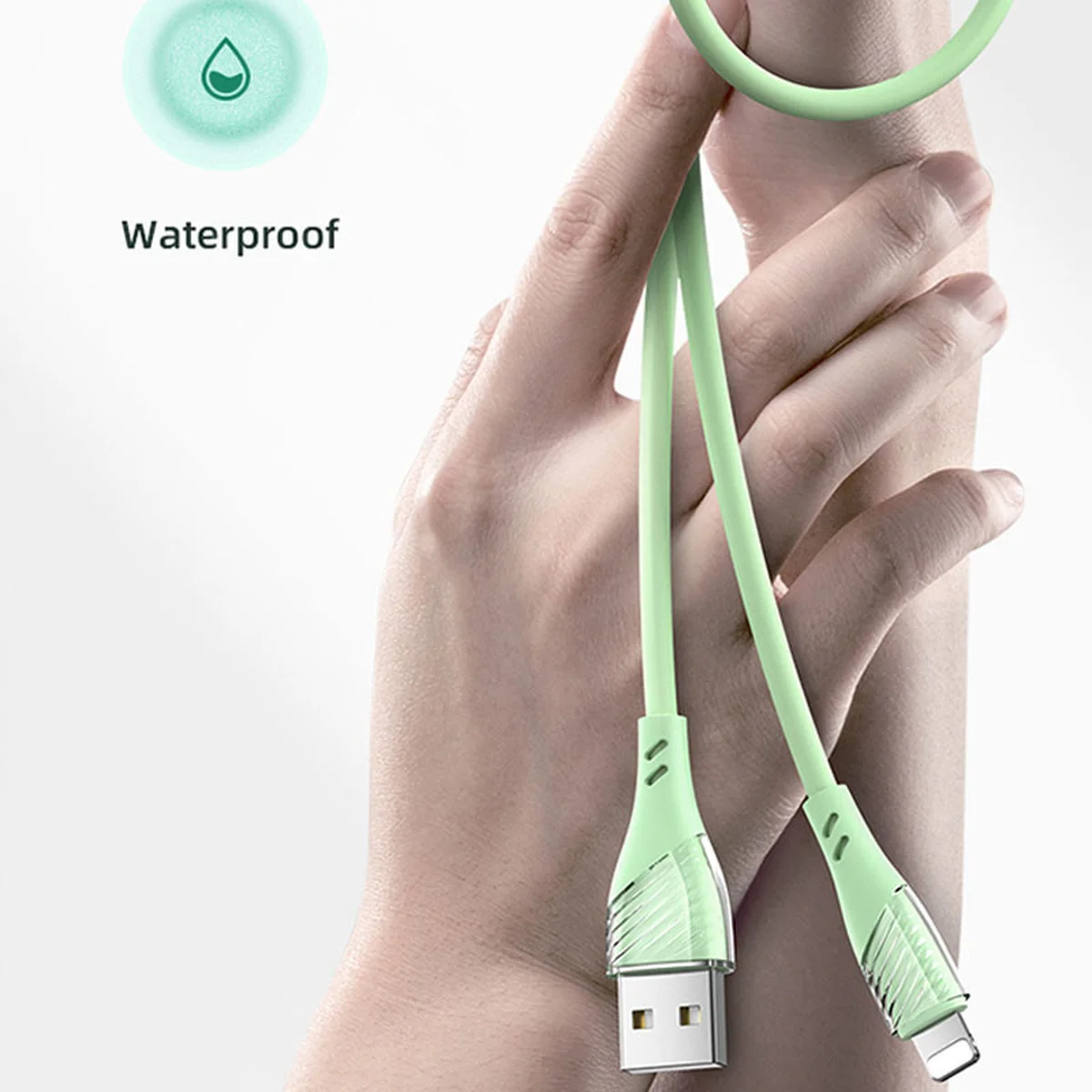 Дата кабель Usams US-SJ493 U65 Liquid Silicone USB to Lightning 3A 1m Зеленый