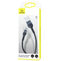 Дата кабель Usams US-SJ450 U55 Aluminum Alloy Braided USB to MicroUSB (1m) Black