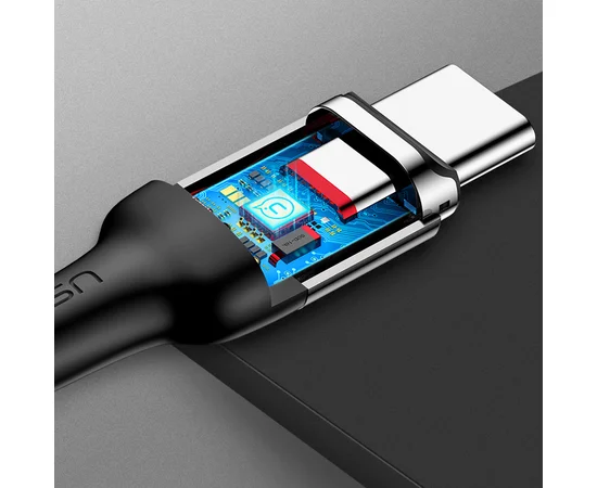 Дата кабель USAMS US-SJ327 U28 Magnetic USB to Type-C (1m) (3A) Серый