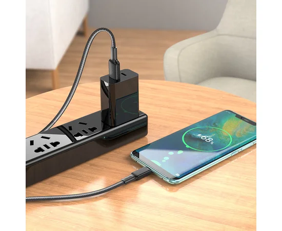 Дата кабель Hoco X69 Jaeger USB to Type-C (1m) Black / White