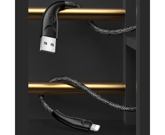 Дата кабель Usams US-SJ397 U41 Lightning Braided Data and Charging Cable 3m Черный