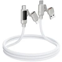 Дата кабель Hoco U152 Fortune 4in1 Type-C to Lightning/Type-C to USB 240W (1.2m) Light Gray