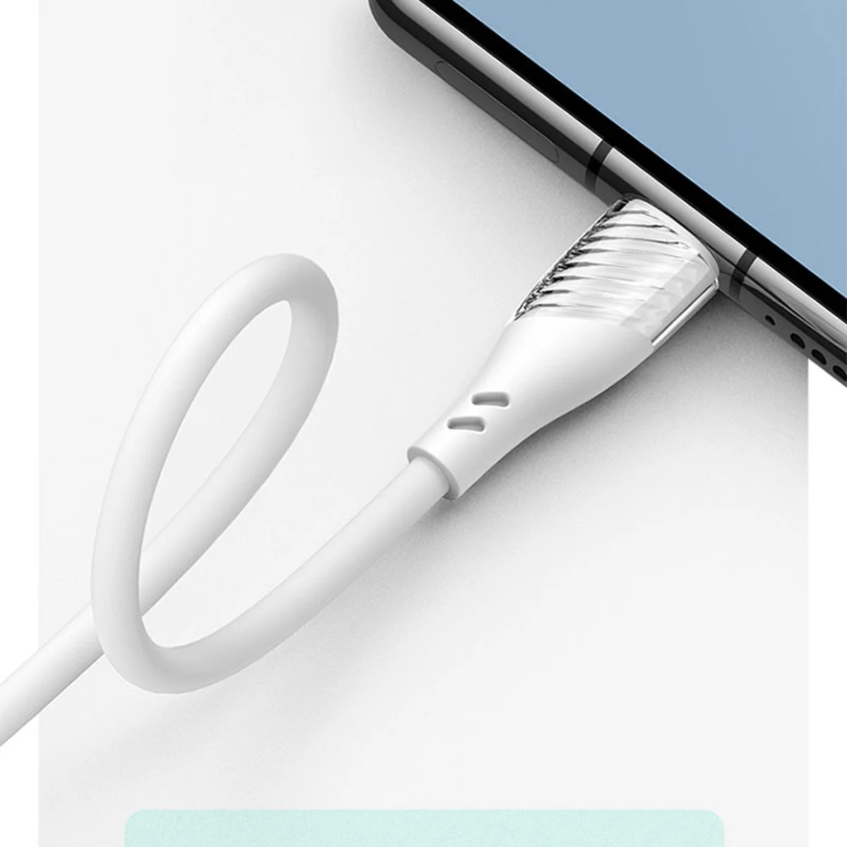 Дата кабель Usams US-SJ494 U65 Liquid Silicone USB to Type-C 3A 1m Білий