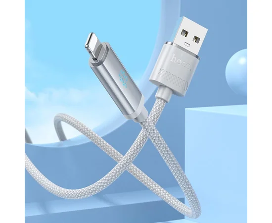 Дата кабель Hoco U127 Power USB to Lightning Silver / Gray