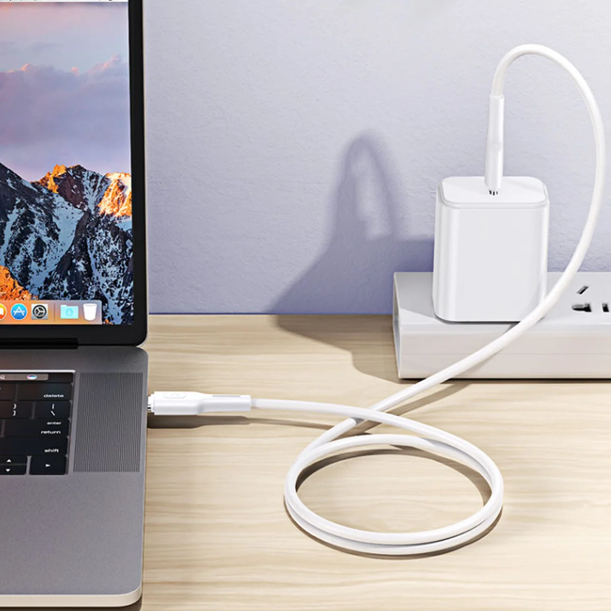 Дата кабель USAMS US-SJ459 U43 Type-C to Type-C 100W PD (1.2m) Білий