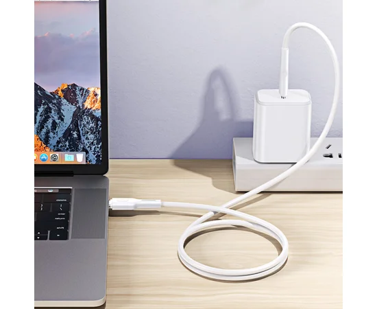 Дата кабель USAMS US-SJ459 U43 Type-C to Type-C 100W PD (1.2m) Белый