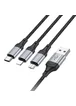 Дата кабель Hoco X102 Fresh 3in1 USB to Lightning + MicroUSB + Type-C (1m) Black