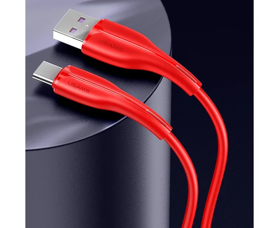 Дата кабель Usams US-SJ376 U38 Type-C 5A Fast Charging & Data Cable 1m Красный
