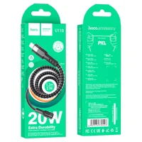 Дата кабель Hoco U110 charging data sync Type-C to Lightning (1.2 m) Черный