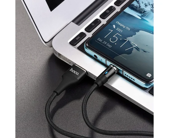 Дата кабель Hoco U76 "Fresh magnetic" Type-C (1.2m) Черный