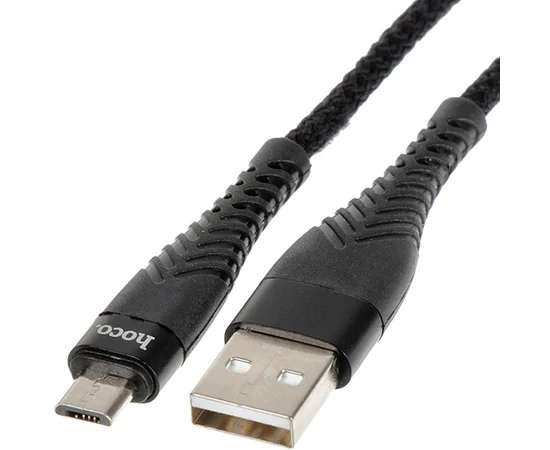 Дата кабель Hoco UD02 "Grandiose" MicroUSB (1m) Черный