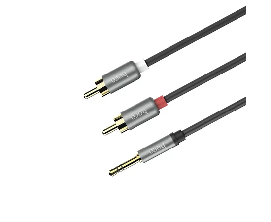 Аудио кабель Aux Hoco UPA10 Lotus Double RCA Audio 3.5 mm (1,5м) Серый