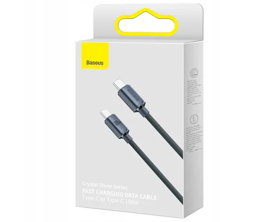 Дата кабель Baseus Crystal Shine Series Type-C to Type-C 100W (1.2m) (CAJY00060) Black