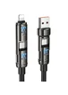 Дата кабель Hoco U143 Joy 4in1 USB to Lightning/Type-C to Type-C 240W (1.2m) Black