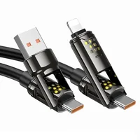 Дата кабель Hoco U143 Joy 4in1 USB to Lightning/Type-C to Type-C 240W (1.2m) Black