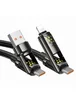 Дата кабель Hoco U143 Joy 4in1 USB to Lightning/Type-C to Type-C 240W (1.2m) Black