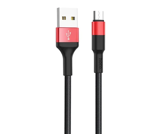 Дата кабель Hoco X26 Xpress Micro USB Cable (1m) Черный / Красный
