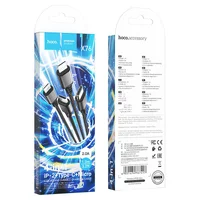Дата кабель Hoco X76 4in1 2xLightning + Type-C + MicroUSB (1m) Black