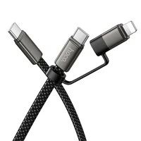 Дата кабель Hoco X125 Surplus 2in1 Type-C to Lightning/Type-C 60W (1m) Black