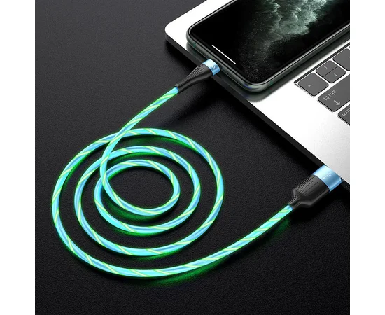 Дата кабель Hoco  U85 "Charming Night" Lightning (1М) Синий