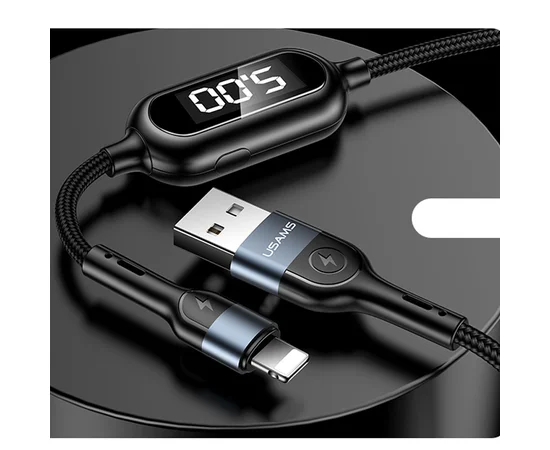 Дата кабель Usams US-SJ423 U48 Digital Display USB to Lightning (1.2m) Черный