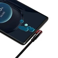 Дата кабель Baseus MVP 2 Elbow-shaped Type-C to Type-C 100W (1m) (CAVP000620) Black / Red