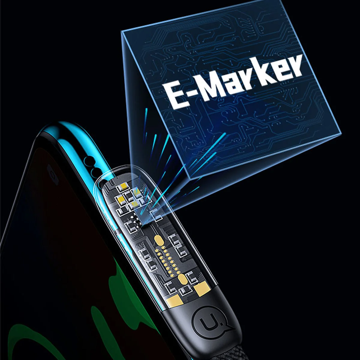 Дата кабель USAMS US-SJ587 Type-C to Type-C PD 100W Right-angle (2m) Black