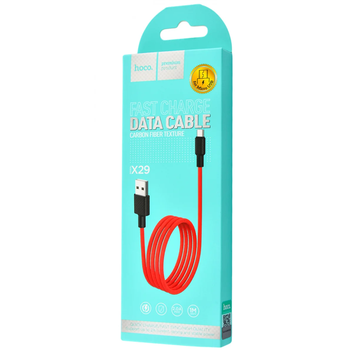 Дата кабель Hoco X29 Superior Style Micro USB Cable 2A (1m) Red