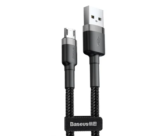 Дата кабель Baseus Cafule MicroUSB Cable 1.5A (2m) Серый / Черный